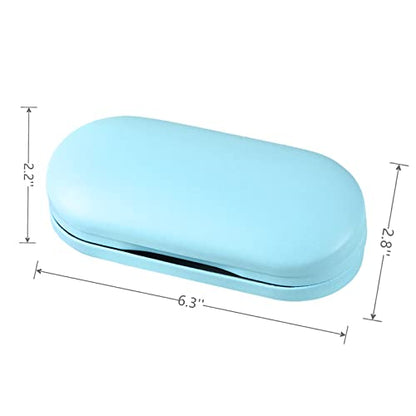 AITIME 2 in 1 Contact Lens and Glasses Case Combo,Contact Travel Case Kit - color: Light Blue