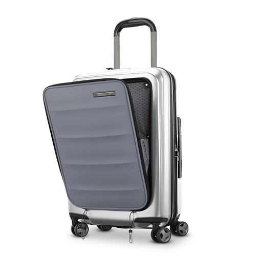 Samsonite 2 Piece Luggage Set with 21/28” Hardside Lightweight Octiv (Carry-On Pro with Front Pocket & Large Checked) Expandable, Four Spinner Wheels, Adjustable Handle, TSA Approved Lock - Silver - color: Aluminum Silver, size: 2-Piece Set (Pro 21 with F
