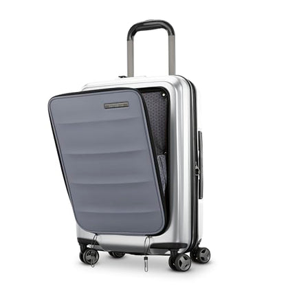 Samsonite Octiv 하드사이드 스피너, 알루미늄 실버., Octiv 경량 하드쉘 수하물 - 내구성이 뛰어난 스피너 휠, 텔레스코픽 핸들, TSA 승인 잠금 장치 - color: 알루미늄 실버., size: 2-Piece Set (Pro 21 with Front Pocket / 28)