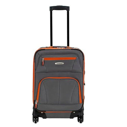Rockland Pasadena Expandable Spinner Carry-on 19", Charcoal - color: Charcoal