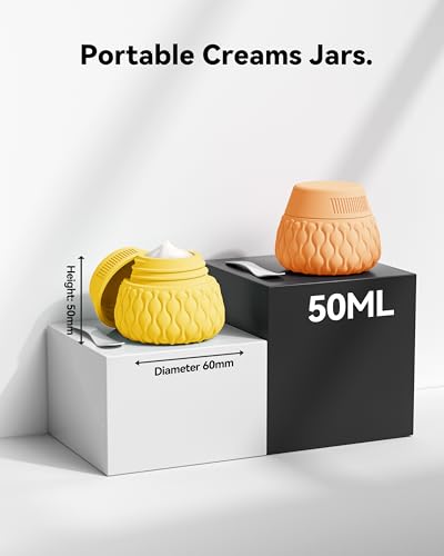 Travel Bottles for Toiletries Silicone Travel Size Containers 3.4oz 1.7oz - color: Retro Sunlight