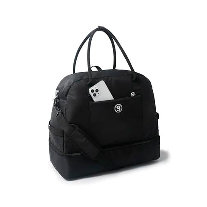 geckobrands Optivate Weekender Travel Overnight Carry On Bag Duffel Gym Sport Tote with Bottom Storage Compartment Trolley Sleeve