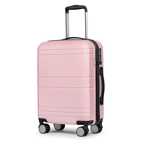 Carry On Luggage 22x14x9 Airline Approved,Hardshell Suitcase,20 Inch,Pink - color: Pink