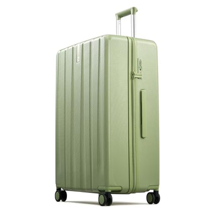 Hanke Upgraded Elite 29 Inch Extra Large Checked Luggage, PC Hard Shell Suitcases with Wheels, TSA Lock, Explosion-Proof Zipper Suitcase for Long Travel Men & Women,Bamboo Green - color: Bamboo Green, size: 29 Inch