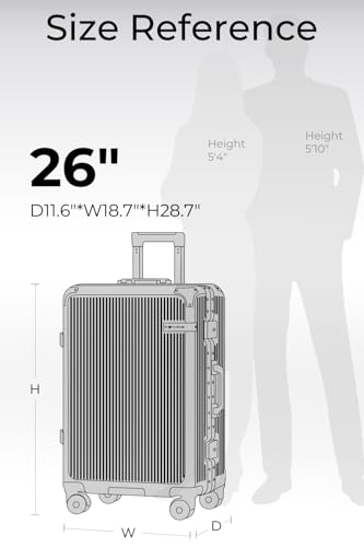 26 Inch Zipperless Checked In Luggage with Aluminum Frame, Green - color: Slate Green, size: Checked in 26inch