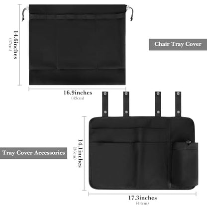 Linkidea Airplane Tray Table Cover with Under Desk Attachment Set, Travel Accessories for Seat Back Organize & Personal Item Storage, Washable Flight Accessories with Water Bottle Holder