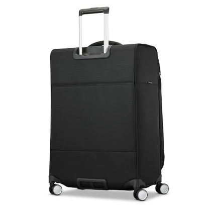 Samsonite Soft-Sided Medium Checked 25-Inch Expandable PortLift Suitcase: Durable, 360° Spinner Wheels, Adjustable Handle, TSA Lock, 2 Front & Side Pocket- Black - color: Black, size: 25-Inch Checked-Medium