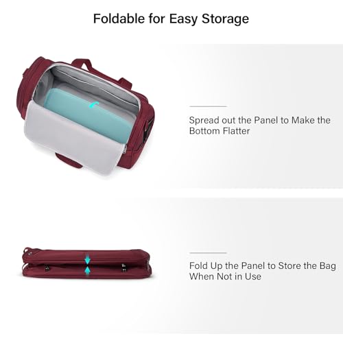 Hanke Small Underseat Carry On Luggage Bags for Travel with 10 Pockets. - color: Burgundy, size: Underseat Carry-On