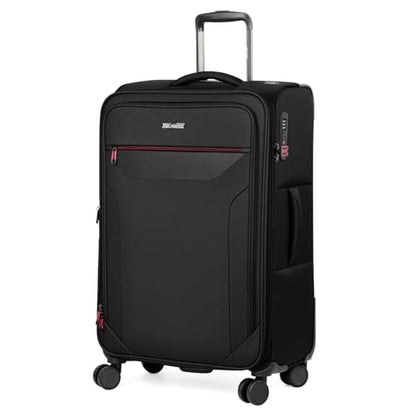 Softside Suitcases w/Wheels 32 Inch Luggage,Expandable 20% - color: Black, size: Checked-Extra Large 32 inch