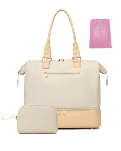 Weekender Bags for Women, Large Duffle Travel Tote Bag with Shoe Compartment,Personal Item Carry On Overnight Hospital Bag