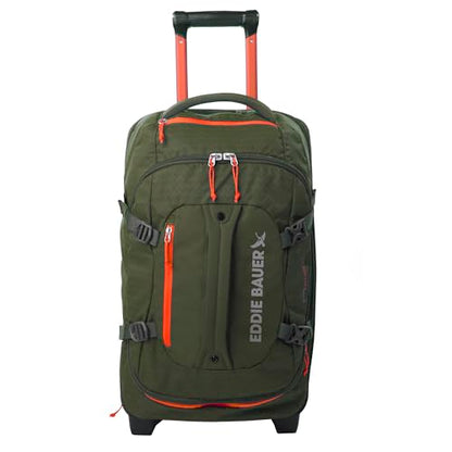 Eddie Bauer Expedition Rolling Duffel Bag with Wheels - Dark Thyme, 22" - color: Dark Thyme, size: 22" (Carry-On)