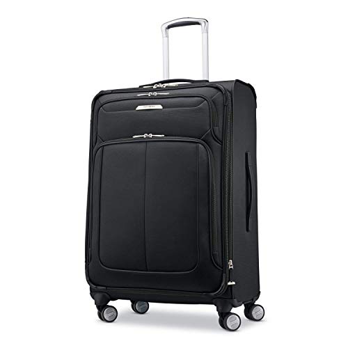 Samsonite Solyte DLX Softside Expandable Luggage with Spinner Wheels, Midnight Black, Checked-Medium 25-Inch - color: Midnight Black, size: Checked-Medium 25-Inch