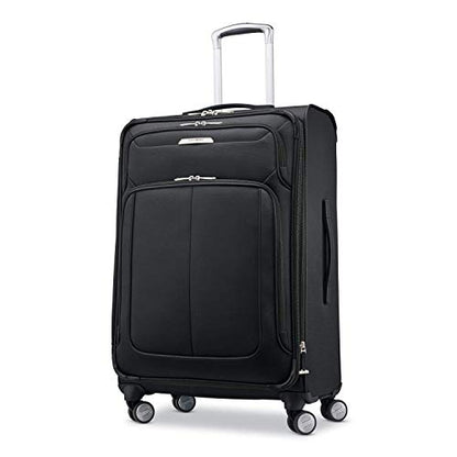 Samsonite Solyte DLX Softside Expandable Luggage with Spinner Wheels, Midnight Black, Checked-Medium 25-Inch - color: Midnight Black, size: Checked-Medium 25-Inch