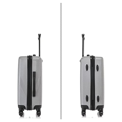 DUKAP DISCOVERY 20-Inch Carry-On Hardside Spinner Luggage Lightweight Bag - color: Silver, size: 20 Inch
