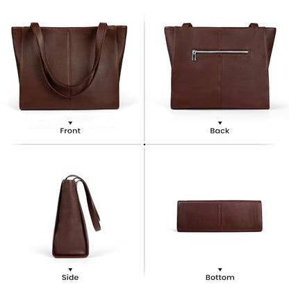 befen Genuine Leather Tote Bag for Women Work Travel Leather Purse Handbags - color: Coffee