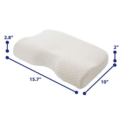 Pillow for Sleeping, Contour Memory Foam Pillows, Travel Mini Bed Pillows Small Pillows Camping Side Back Sleepers Cooling Pillow Cotton Pillowcase Removable Washable Cover
