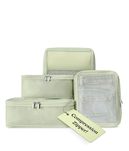 Vandel Space-Saving Compression Packing Cubes for Women 4-Pack Compressible - color: 6. Sage, size: 4 Pack (Compression)