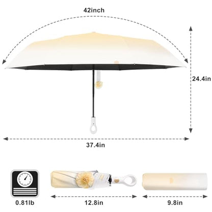 Mini Travel Umbrella Small Umbrella for Travel UV Parasol Compact Foldable - color: Orange