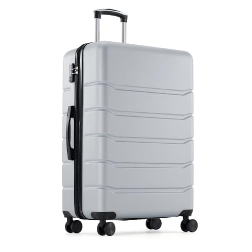 OLIXIS 24 Inch Carry-On Suitcase, Hardside Rolling Luggage, Light Grey - color: Light Grey, size: 24 IN