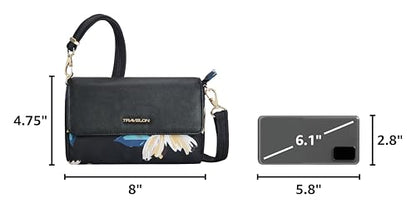 Travelon Anti-Theft Addison Convertible Crossbody/Belt Bag - color: Midnight Floral