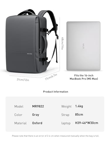 MARK RYDEN Business Backpack for Men, 30L Waterproof Laptop Backpack - color: Elite Gray, size: Standard – 30L