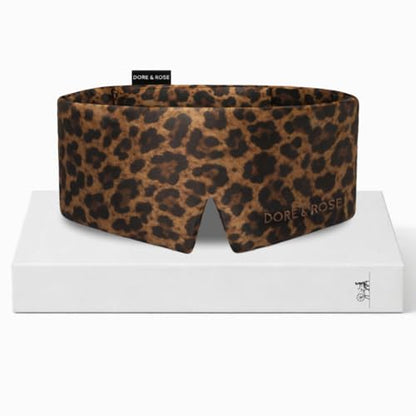 Dore & Rose Deep Sleep Mask, 100% Pure Silk Eye Mask for Sleeping - color: Leopard