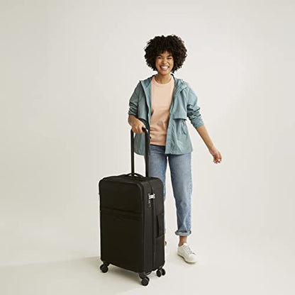 Vera Bradley Women's Softside Rolling Suitcase Luggage, Black, 27" Check In - color: Black, size: 27" Check In