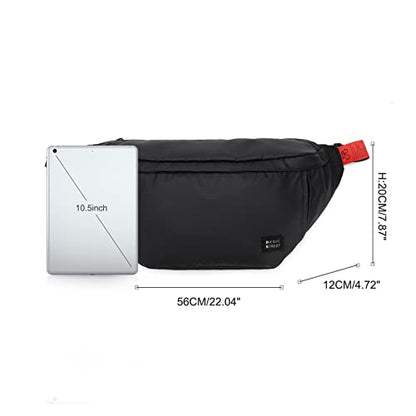 X-Large Crossbody Fanny Pack for Women Men,Waterproof Waist Bag Pack - color: Black, size: X-Large