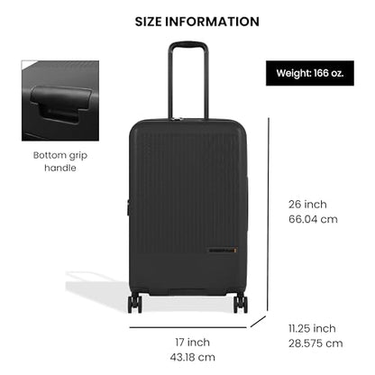 Sherpani Meridian, 26 Inch Hardshell Rolling Checked Luggage (Black) - color: Black, size: 26-Inch Checked