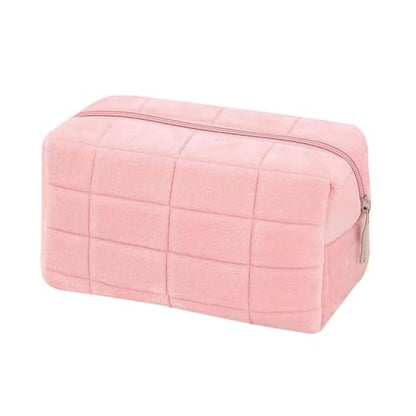 Makeup Cosmetic Bag Small Checkered Pouch Make Up Purse Bag Y2k Accessories - color: Pink