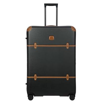 Bric's Bellagio 3.0 Spinner Trunk- Luxury Hardshell Check In Luggage with Large Wheels, Telescopic Handle, Leather Detailing - Expandable Rolling Suitcase - 32", Black - color: Black, size: Checked-extra large