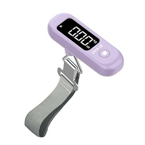 pack all Digital Luggage Scale for Travel, 110Lbs Capacity, 0.1Lb Precision - color: Purple