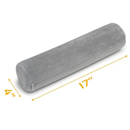 AllSett Health Firm Round Bolster Pillow - Memory Foam Cervical Neck Roll Pillow for Sleeping - style: 17x4 Inch, Firm