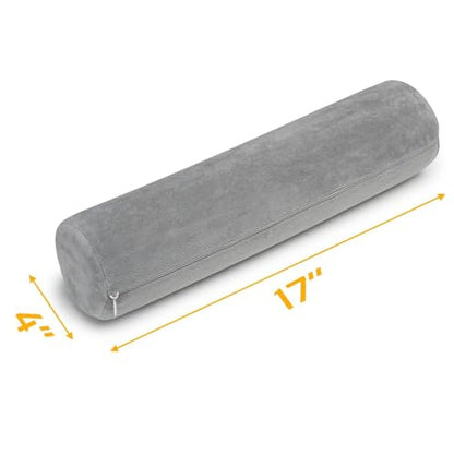 AllSett Health Firm Round Bolster Pillow - Memory Foam Cervical Neck Roll Pillow for Sleeping - style: 17x4 Inch, Firm