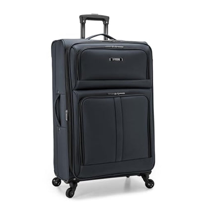 U.S. Traveler Anzio Softside Expandable Luggage with Spinner Wheels, Dark Grey, 2-Piece Set (22/30) - color: Dark Grey, size: 2-Piece Set (22/30)