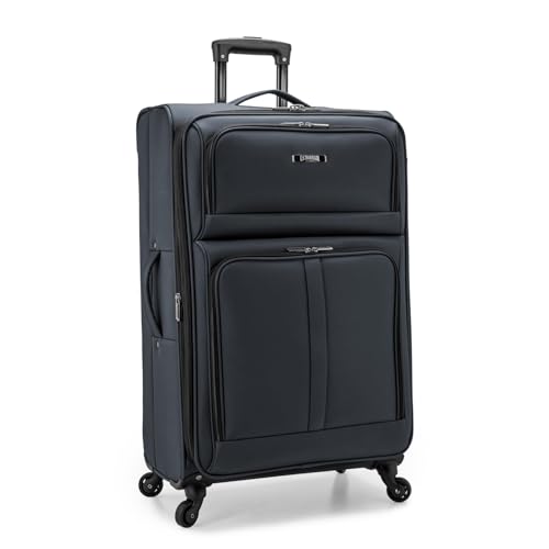 U.S. Traveler Anzio Softside Expandable Luggage with Spinner Wheels, Dark Grey, 30-Inch Large - color: Dark Grey, size: 30-Inch Large