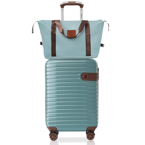 Merax Luggage Sets 3 Piece Carry on Luggage 22x14x9 Airline Approved, ABS Lightweight Hardside Suitcases With Wheels, TSA Lock (Blue, 20 Inch) - color: Blue, size: 3-piece set (20-inch)