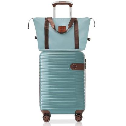 Merax Luggage Sets 3 Piece Carry on Luggage 22x14x9 Airline Approved, ABS Lightweight Hardside Suitcases With Wheels, TSA Lock (Blue, 20 Inch) - color: Blue, size: 3-piece set (20-inch)