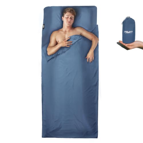 Frelaxy Sleeping Bag Liner, XL Travel Sheet for Camping, Hotels and Hostels - color: Midnight Blue - No Zipper