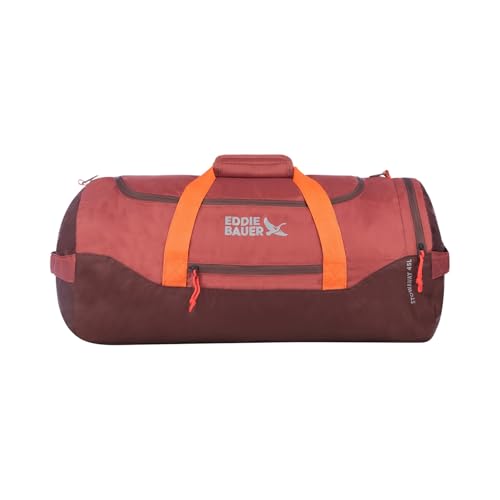 Eddie Bauer Stowaway Packable Duffel Bag, 45L, Maroon | Lightweight Durable Ripstop Polyester, Packs Flat When Not in Use, Roomy Travel Duffel for Trips and Gym Use - color: Maroon