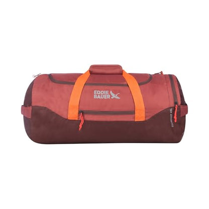 Eddie Bauer Stowaway Packable Duffel Bag, 45L, Maroon | Lightweight Durable Ripstop Polyester, Packs Flat When Not in Use, Roomy Travel Duffel for Trips and Gym Use - color: Maroon