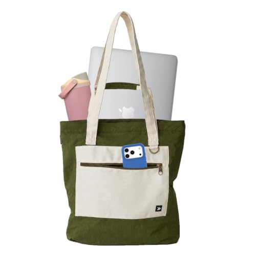 Thread Wallets Utility Tote – Large Travel Tote with Multi-Pocket Design, Laptop Compartment & Work Bag for Women (Scout) - color: Scout