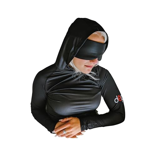 Cooling Sleep Hoodie & Attached Eye Mask for Women or Men - Proven Sleep Aid: Reduces Light, Noise & Temperature - size: Medium