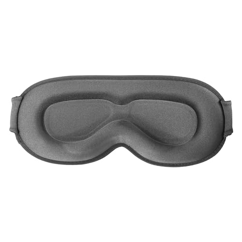 Sleep Mask for Men and Women, 3D Blackout Eye Mask for Side Sleepers, Grey - color: Grey