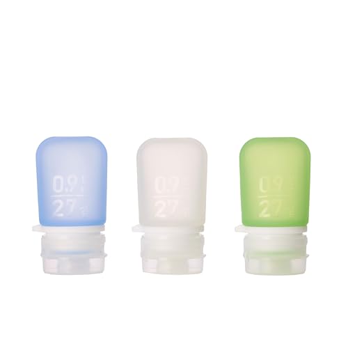 humangear GoToob 3-Pack, Mini (0.9 fl oz), Clear/Green/Blue - color: Clear/Green/Blue, size: 0.9 Ounces