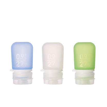 humangear GoToob 3-Pack, Mini (0.9 fl oz), Clear/Green/Blue - color: Clear/Green/Blue, size: 0.9 Ounces