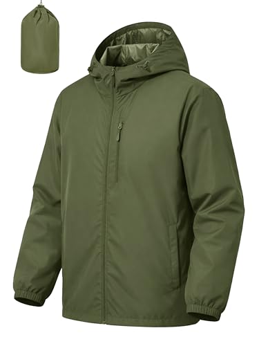 UIQUR Mens Cycling Jacket Waterproof Rain Jacket - color: Army Green, size: X-Large