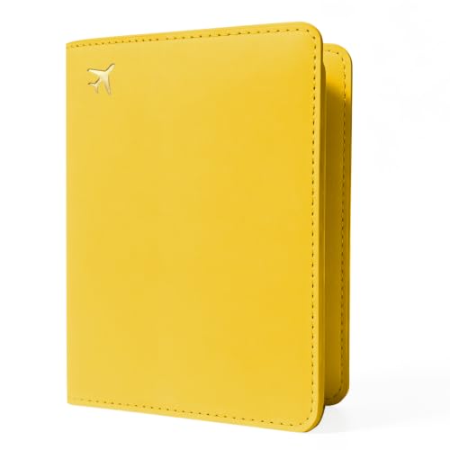 Passport Holder for Travel - RFID Blocking for Women & Men - color: Energetic Yellow