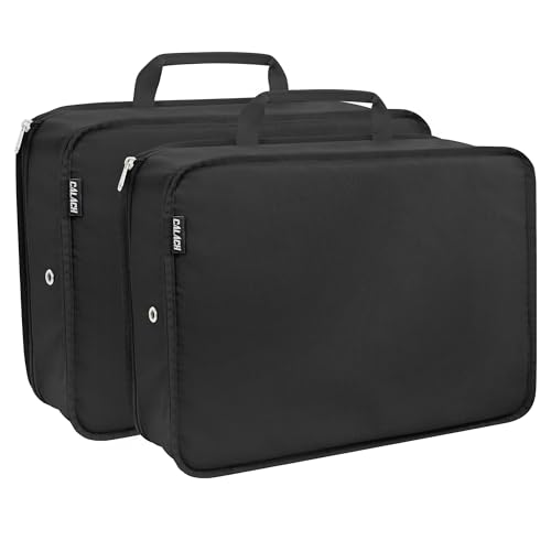 Compression Packing Cubes Travel Packing Suitcase Organizer Bags, Black - color: Black, size: Large