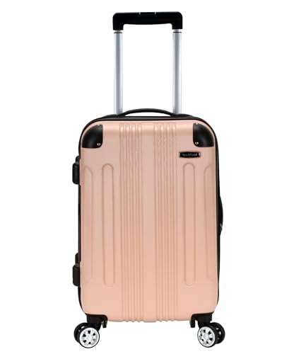 Rockland London Hardside Spinner Wheel Luggage, Champagne, Carry-On 20-Inch, 22"X13. 5"x10" (with wheels) - color: Beige, size: Carry-on 20"